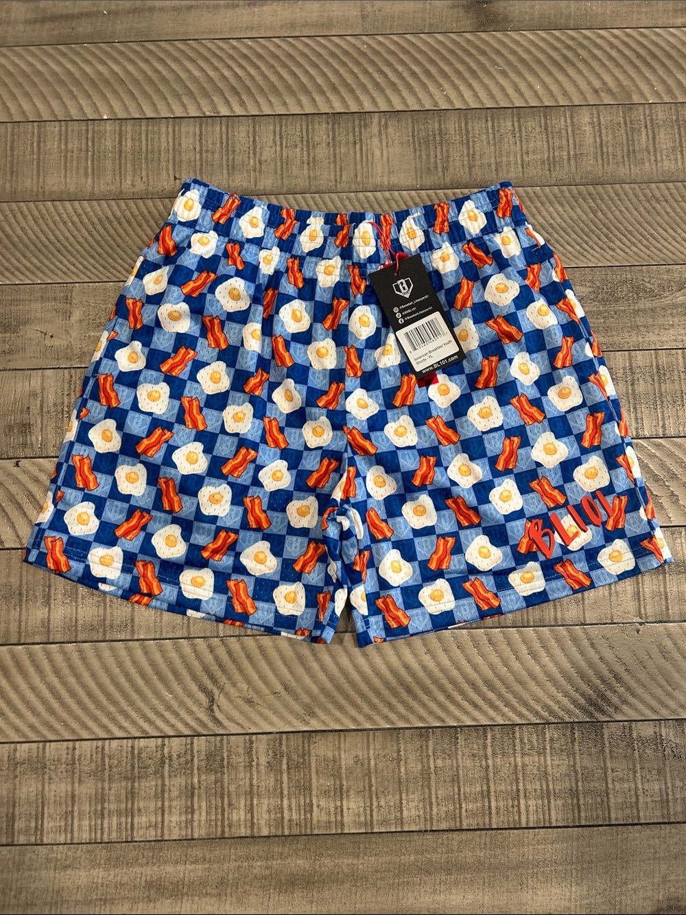 Kids Blue Breakfast-Print Casual Shorts